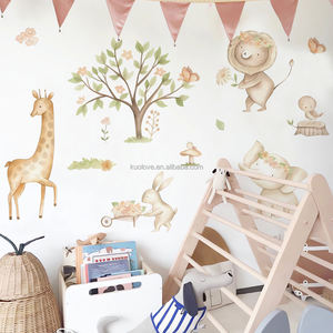 Dessin animé drôle lapin petit animal PVC stickers muraux salon chambre d'enfants papier peint décoratif auto-adhésif - Product Image 3