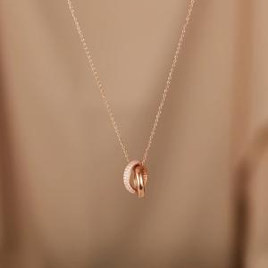 महिलाओं के इंटरलॉकिंग सर्कल हार मां-बेटी को हमेशा के लिए लंबे समय तक लटकता वाले गहने - Product Image 3