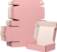 Vente de gros Boîte cadeau de luxe pour envoi de t-shirt, papier ondulé, cadeau de luxe, avec impression personnalisée, emballage de t-shirt en rose pour vêtement