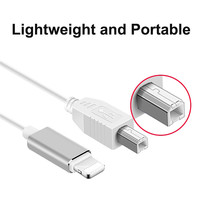 Adaptateur USB B mâle vers mâle pour iPhone, câble MIDI OTG pour instrument de musique, piano numérique, caméra USB, audio pour iPad