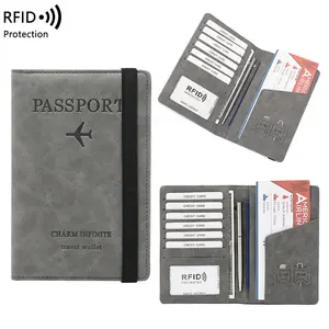 RFID blocco del passaporto Multi-funzione portafoglio da viaggio con titolare del passaporto