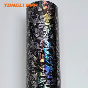 פרח לייזר מותאם אישית סיבי פחמן סיבי ויניל גלישת 5ft סופר מבריק 3 שנים אחריות pvc/חומר המבוסס על לחיית ויניל - Product Image 1