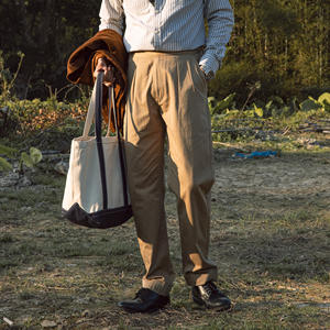 Pantalones Culottes Retro de Estilo Británico para <span class=keywords><strong>Hombre</strong></span>, Casuales, 100% Algodón, Anti-Pilling, Cierre Frontal con Cremallera, Corte Recto, Cintura Media, Estilo Vintage - Product Image 5