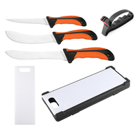 Ensemble de couteaux de chasse avec boîte en plastique, couteau tactique en acier inoxydable, ensemble de couteaux de chasse et de camping tranchants