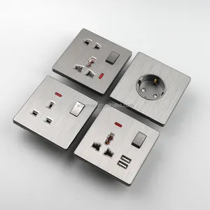 16a 5pin multi function MF switched socket 1 gang switch with neon uk electric 13amp wall uk switches and sockets