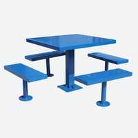Table de pique-nique commerciale d'extérieur en métal banc Anb ensemble de meubles de jardin Table à manger en acier table basse et chaise de patio extérieur