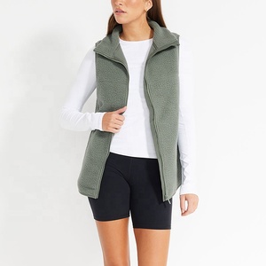 Gran oferta, chaleco de lana Sherpa para <span class=keywords><strong>mujer</strong></span>, ajuste relajado de gran tamaño con traje de gimnasio de diseño de longitud más larga Extra suave - Product Image 2