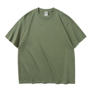 Commercio all'ingrosso 280g <span class=keywords><strong>Maxi</strong></span> a tracolla a manica corta t-shirt alla moda oversize con Logo personalizzato stampato in tessuto a maglia per uomo donna - Product Image 2