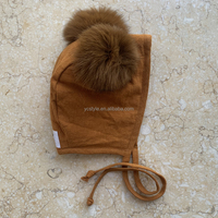 Personalización Completa de Prendas Infantiles ODM, Gorro de Punto de Algodón Cálido para Niñas, Otoño Invierno, Gorro de Punto Grueso y Bonito para Niños