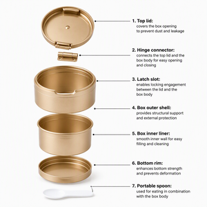 Pot cosmétique rond en plastique rechargeable de 100 ml, couleur or champagne, emballage vide avec logo personnalisé - Product Image 6