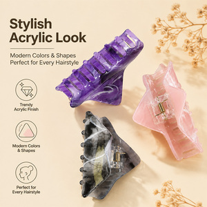Pince à cheveux en acrylique de luxe aux couleurs modernes, construction durable pour une maintien sécurisé des cheveux, accessoires de beauté - Product Image 5