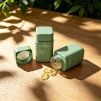 Flacon de luxe vide en verre pour poudre alimentaire, pilules, suppléments, 60 ml, 120 ml, emballage carré, sérum de vitamine C, capsules, pots à pilules