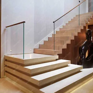 Manufacture Supplier Price Aluminium Frame Staircase Balustrades Handrails Tempered Glass Railing