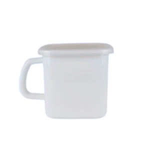 Beyaz serisi emaye kare gıda kapları kolu ve emaye kapak 1.2L 1.45L 2.65L - Product Image 1