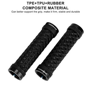 RIDERACE 1 Paire de Poignées de Guidon de Vélo en Caoutchouc à Double Verrouillage Antidérapantes et Absorbant les Chocs pour <span class=keywords><strong>VTT</strong></span> et Vélo de Route - Product Image 2