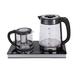 Dessini Cheap Price Hot Sale Electric Kettle Glass With Tray Set For Hotel