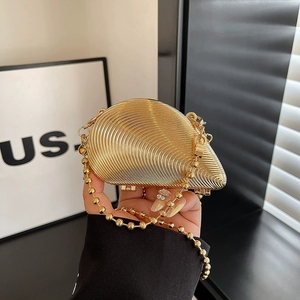 2025 primavera estate nuovo elegante <span class=keywords><strong>argento</strong></span> e oro spirale ostrica acrilico Shell pochette borsa da donna - Product Image 1