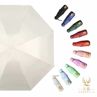 Guarda-chuva Manual Mini Personalizado com Logo, 5 Dobras, Portátil, Resistente a UV, À Prova de Vento, Leve, Design Clássico, Tubo de Ferro para Viagem