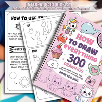 Livre de coloriage - Comment dessiner tout-en-un, 300 dessins mignons étape par étape, reliure spirale, crayon, gouache, peinture, fournitures artistiques pour adolescents, cadeau