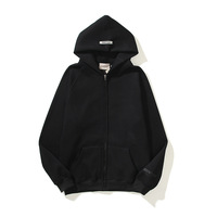 Sweat à capuche pour homme de haute qualité avec logo personnalisé, en polyester/coton, tissage uni, respirant, avec fermeture éclair