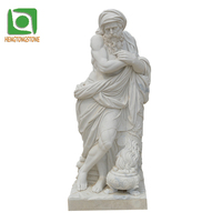 Célèbre Grec Pierre Extérieure Statue D'homme Nu Avec Serpent Sculpture