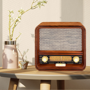 Loa Âm Thanh Nổi Bằng Gỗ Thật Tích Hợp Radio DAB + FM Cổ Điển Loa Răng Xanh Đài Phát Thanh Cổ Điển Thiết Kế Đài Fm - Product Image 3