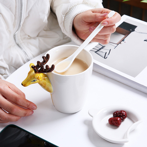 Tasse à café en céramique à motif zèbre 3D, design moderne, avec couvercle et paille, compatible lave-vaisselle et micro-ondes, cadeau idéal pour les fêtes - Vente chaude - Product Image 4