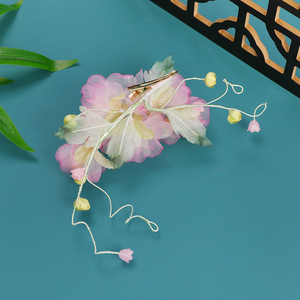 2025 Spring Collection Original Design Gradient <b>Pink</b> Exquisite Handmade Thread-<b>Wrapped</b> Hanfu Headwear Hair Clip Makeup and Hair - Product Image 3