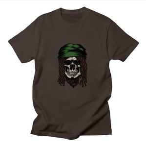 Camiseta de algodón para hombre con estampado gráfico de calavera por transferencia térmica, estilo streetwear creativo - Product Image 6