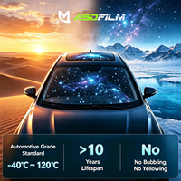 Film pour toit de voiture ciel étoilé, contrôle par application, éclairage LED RGB, lumière d'ambiance étoile filante activée par le son, PET, ajustement universel