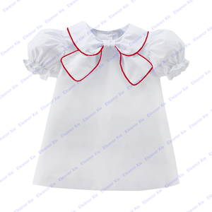 100% algodón bordado en blanco niños niñas camisetas de manga corta con <span class=keywords><strong>volantes</strong></span> recién nacido bebé niña <span class=keywords><strong>camiseta</strong></span> - Product Image 4