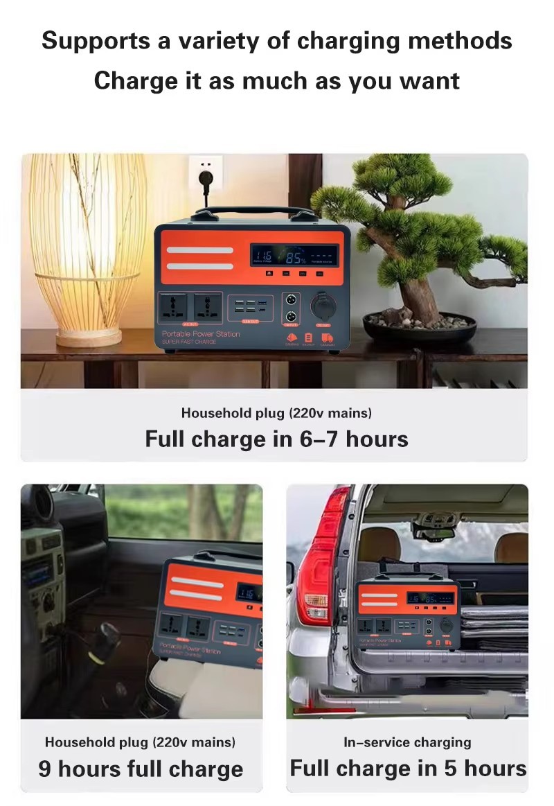 600W Portable Station LiFePO4 Solar Generator MPPT 110V/220V Pure Sine Wave Grid Car/Solar Panel Compatible 1 Year Warranty · image 4