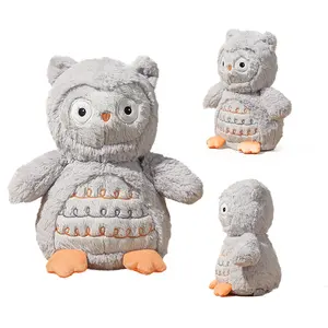 Popular shape custom owl stuffed animal kids toy small white grey owl plush soft toy bird dolls wholesale