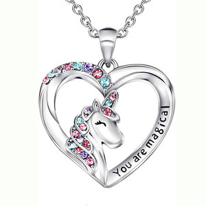 Collier Licorne Mignon avec Chaîne en Bambou – Cadeau Idéal pour Filles, <span class=keywords><strong>Anniversaire</strong></span>, Bijou pour Fille, Petite-fille, Nièce – Anti-ternissement, Hypoallergénique - Product Image 1