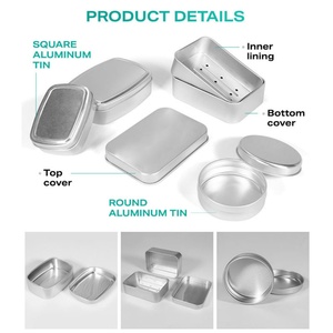 Boîte en aluminium pour voyage, hôtel, parfum, savon pour les mains, savon à raser, boîte cadeau d'hôtel, savon carré en aluminium - Product Image 4