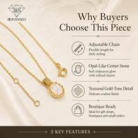 Collier pendentif ovale en opale naturelle plaqué or 18 carats en argent sterling S925, bijoux minimalistes vintage pour boutiques de détail