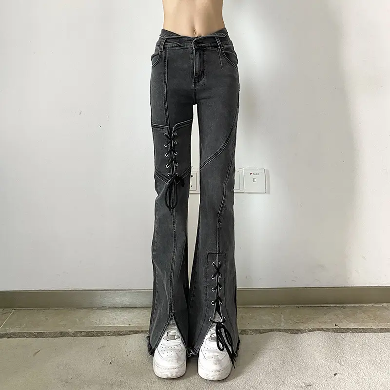 Y2K Emo Women Vintage Streetwear Fairy Grunge Baggy Jeans Denim Trousers Pants Alt Straight High Waist Harajuku Clothes