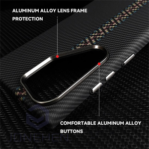Coque ultra-fine de luxe pour Samsung Galaxy S23 Plus S24 S25 S26 Ultra, motif <span class=keywords><strong>fibre</strong></span> de carbone, magnétique, pour protection d'objectif métallique magnétique - Product Image 2