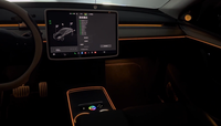 Kit d'éclairage intérieur ambiant LED RGB 12V pour portières de voiture, zone des pieds, garniture de siège, haut-parleur, contrôle par application WeChat, Tesla Model 3 2021-2022