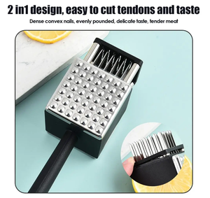 Outil de cuisine pour usage domestique en acier inoxydable 2 en 1 : Marteau à attendrir la viande, Aiguille à attendrir la viande, Machine à attendrir la viande - Product Image 6