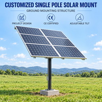 Support de montage photovoltaïque monopoteau personnalisé certifié CE, réglable pour installation au sol en extérieur