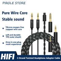 2-Strang 18-adrige OFC-Kopfhörerkabel 3,5/2,5/4,4mm Symmetrischer Stecker auf Dual 3,5mm Audiokabel Passend für Hifiman HE400SE HE6SE HE-R9