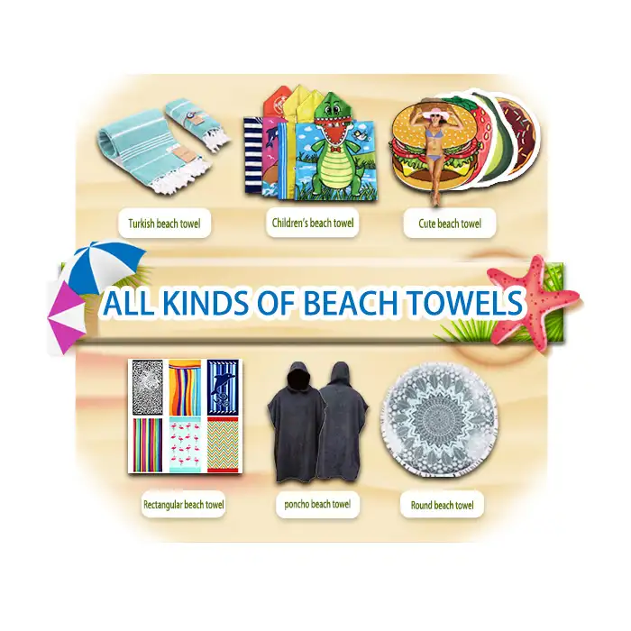 Custom 100% Cotton Large Round Hooded Turkish Sublimation Sand free Print Kids Microfibre Beach Towels With Logo