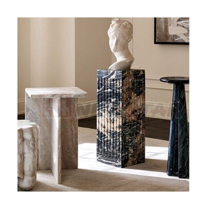 Simple Design Modern Round Natural Marble Side <b>Table</b> Customize Shape Base Living Room End - Product Image 2