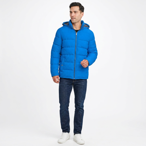 Oem Service Newest Style Canvas Stand Collar Front Logo Padded Men's Puffer <b>Jacket</b> Professional Manufactured <b>Slim</b> <b>Fit</b> Winter - Product Image 1