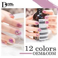 BD Purple Crystal 12 couleurs Série violet doux, version entièrement transparente, saine et hypoallergénique pour la manucure quotidienne