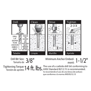 <span class=keywords><strong>Perno</strong></span> de Anclaje de Expansión de Acero al Carbono Galvanizado y Zincado Chino 5/8 X 5\" M6 M8, Grado 8.8, 3/8 - Product Image 4