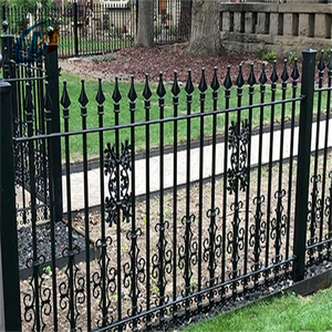 Siyah Spearhead dekoratif Metal çit villa ferforje korkuluk toz kaplama düşük bakım sıcak daldırma kolay kapıları çit - Product Image 3