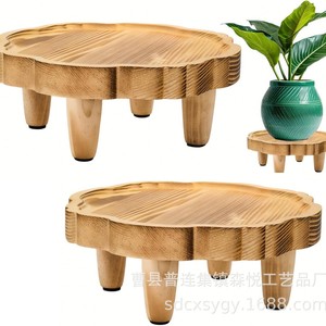 Wooden Plant <b>Stand</b> Irregular Shape Modern Farmhouse Living Room Decor Flower <b>Pot</b> Holder Standing Type ff1117 - Product Image 1