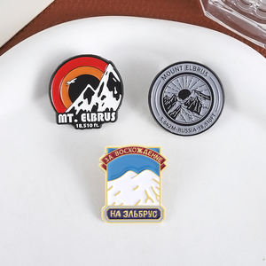 Alfileres esmaltados de Mount Elbrus, insignias de montañas del Cáucaso, broches de solapa, accesorios de joyería de paisaje Natural, regalo para amigos - Product Image 3